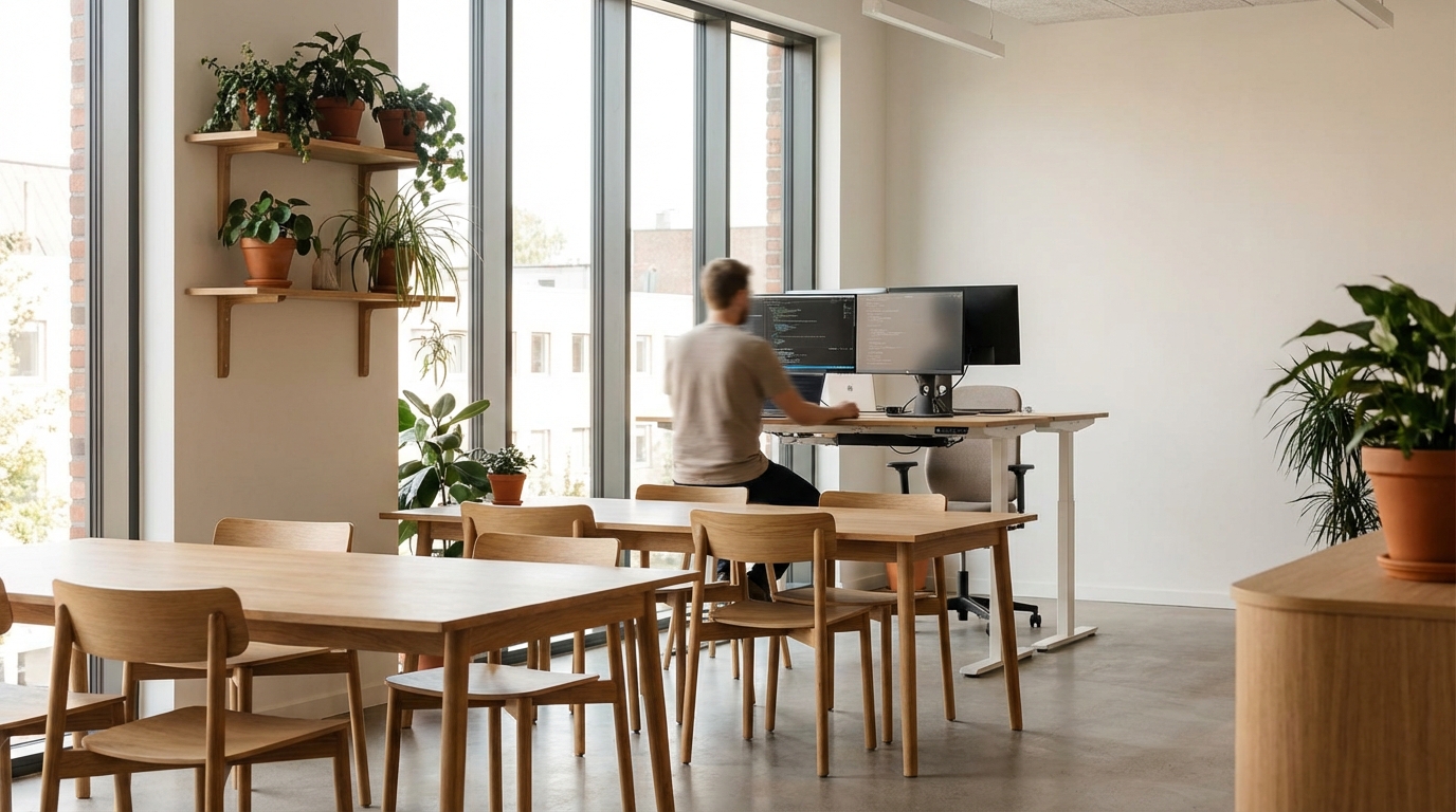 Modernes Buero mit natuerlichem Licht — Arbeitsplatz von Apex Arc Labs